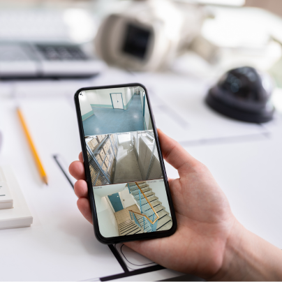 Oceanside security camera feed on cell phone